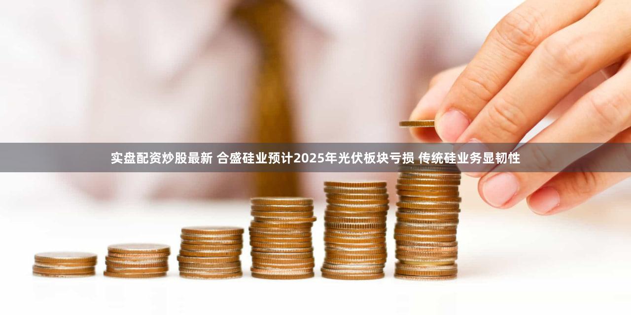 实盘配资炒股最新 合盛硅业预计2025年光伏板块亏损 传统硅业务显韧性