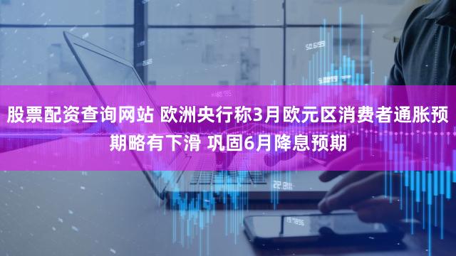 股票配资查询网站 欧洲央行称3月欧元区消费者通胀预期略有下滑 巩固6月降息预期
